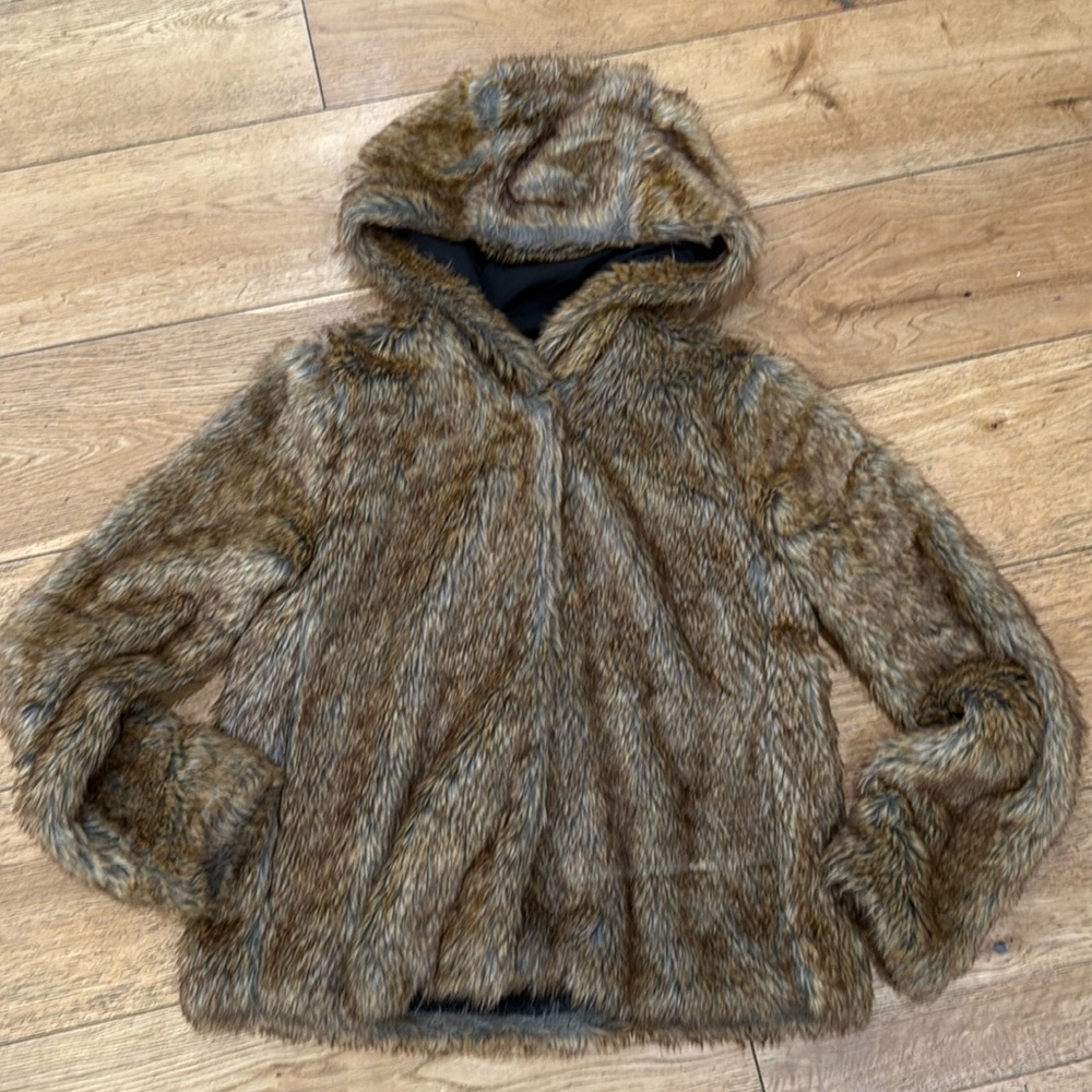 Faux fur hooded jacket